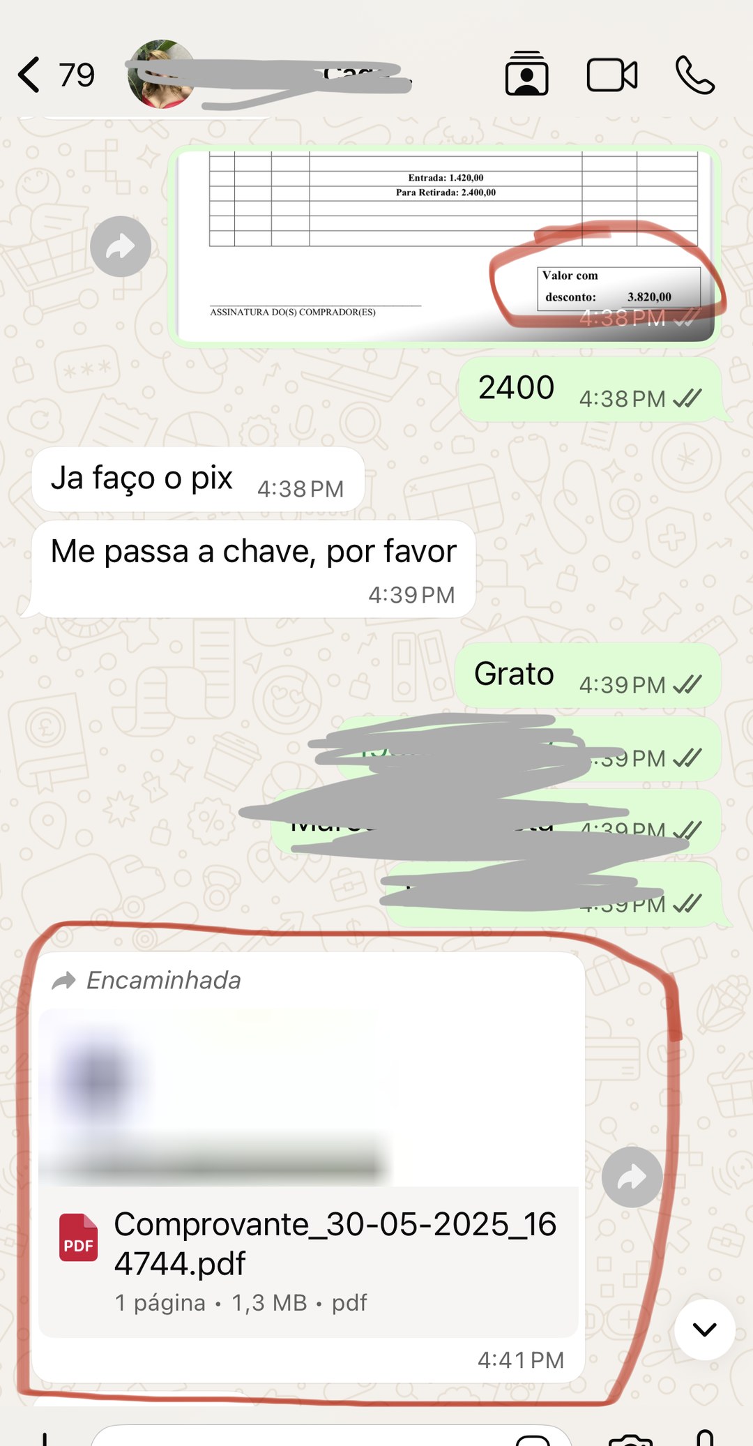 “Já faço o pix. Me passa a chave”